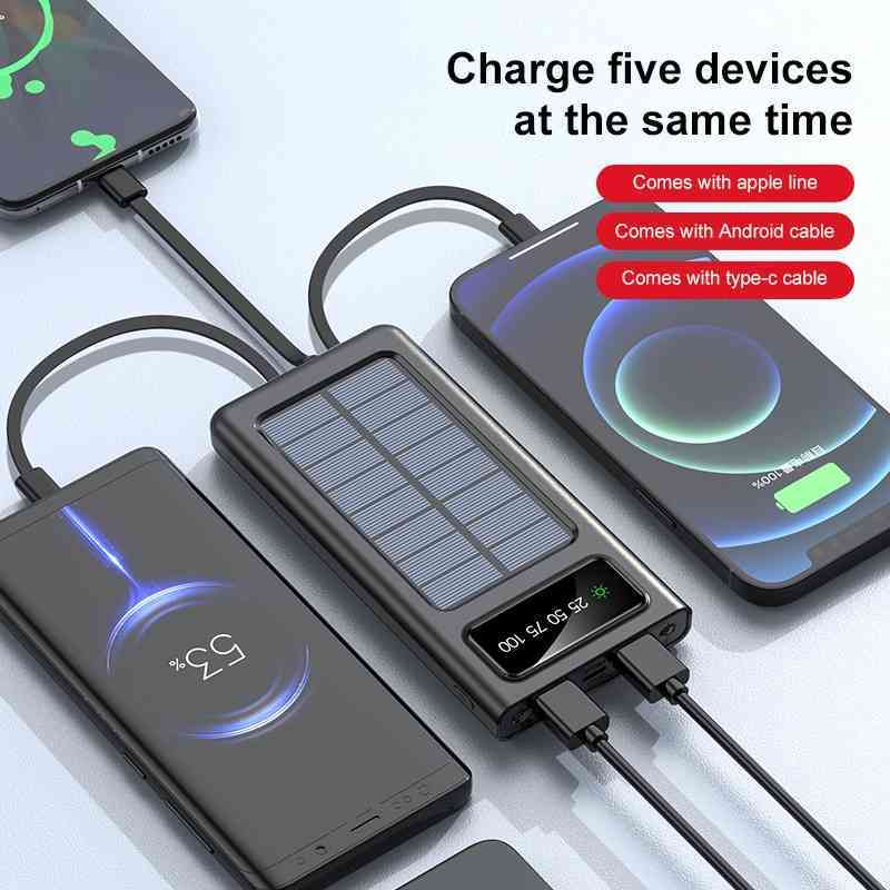 Solar Power Bank 20000mAh External Battery for any Mobile Phone Fast Charger Portable Outdoor Powerbank