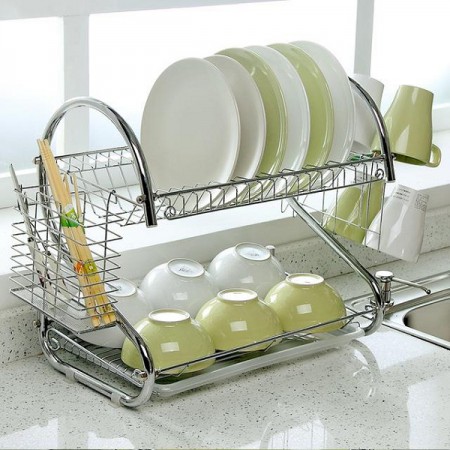 2 Layer stainless steel kitchen rack