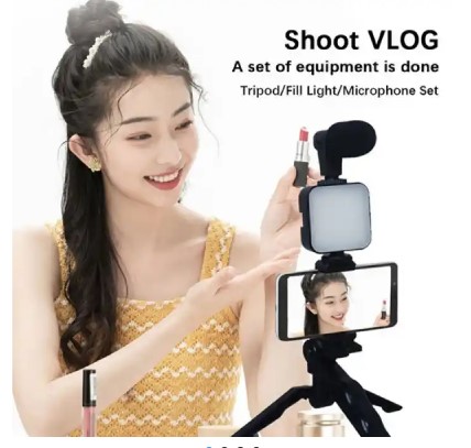 Video/Vlog Making Kit with LED Light and Microphone AY-49.