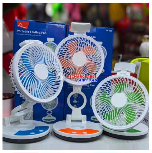 RECHARGEABLE TABLE FAN WITH LED LIGHT