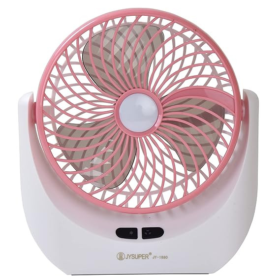 JY-SUPER Rechargeable USB Mini Desktop Table Fan with LED Light - JY-1880